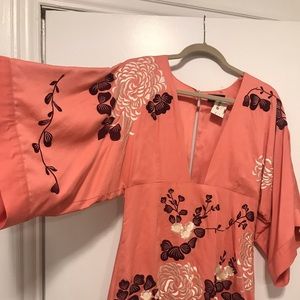 MAJORELLE peach knee length dress